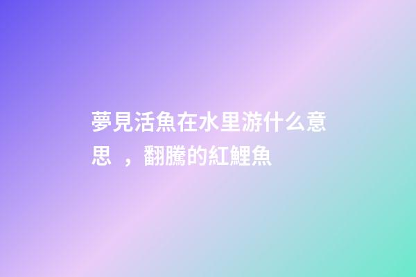 夢見活魚在水里游什么意思，翻騰的紅鯉魚